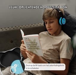 StayPowered Kinder Bluetooth Hoofdtelefoon - Perfect voor School & Reis - Veilig Volumeniveau - Heldere Geluidskwaliteit - met LED - Draadloos & Bekabeld - Versterkt Materiaal - Lange Batterijduur - Zwart/Blauw - Levering Sneller dan Aangegeven! — thumbnail 4