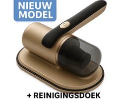 Huisstofmijt Stofzuiger - UV Lamp Sterilisator - Matras, Tapijt, Meubel, Zetel & Bank Reiniger Apparaat - Kruimeldief snoerloos best verkocht - Bacterie, Mijt & Schimmel Bestrijder - Zonder Zak - USB Oplader - Met 2 Filterelementen - Goud/zwart