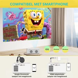 JMZR® Mini Beamer - Projector met Wifi - Bluetooth - Wit — thumbnail 5