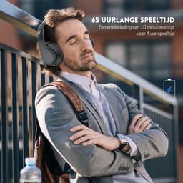 StayPowered Bluetooth Hoofdtelefoon - 65 Uur Non-stop Luisterplezier - Bluetooth 5.3 voor Stabiele Verbinding - Hifi Stereo Geluid - Comfortabele Opvouwbare Ontwerp - Ideaal voor Reizen en Kantoor - Zwart - Levering Sneller dan Aangegeven! — thumbnail 3