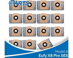 Eufy X8 Pro SES Stofzakken (15 Stuks, Plus.Parts® alternatief voor T29F70A2)