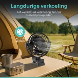 VENTRA® Draadloze Ventilator – Ventilator – Tafelventilator – Handventilator - Mini Ventilator - 5 Windsnelheden - 12000 mAh - 28,6 x 24,4cm — thumbnail 3