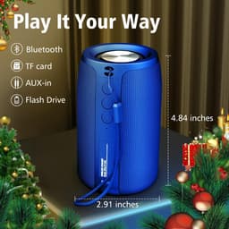 Bluetooth speaker donkerblauwt-Supersubwoofer-Bluetooth 5.0-stereo-surroundgeluid-IPX5 waterdicht-Ondersteuning TWS, TF-donkerblauwt — thumbnail 3