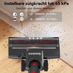 Grenintol Steelstofzuiger Draadloos - Steelstofzuiger - 45000Pa/350W Snoerloze Stofzuiger - Touchscreen en Anti - Klit Borstel - Batterijduur tot 55 Minuten- 2200mAh-1,6L Stofbak - Geschikt voor Tapijt, Harde Vloeren en Dierenhaar — thumbnail 3