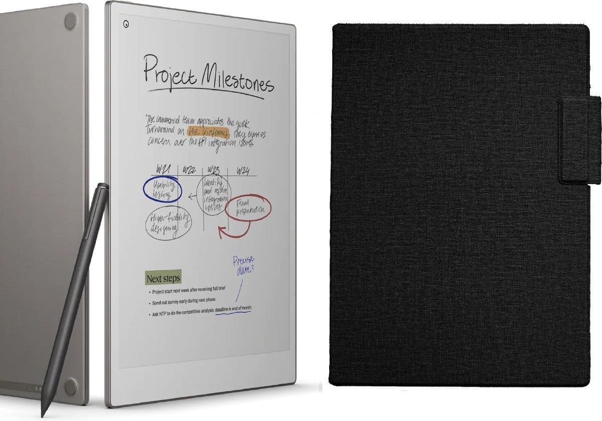 reMarkable Paper Pro met Marker Plus en Zwarte Magnetische Hoes - digitaal notitieblok — afbeelding 1