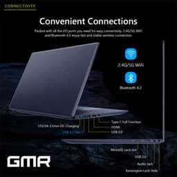 GMR - 15.6 Inch Full HD Laptop - Intel N95 - 12GB DDR5 RAM - 512GB SSD - Windows 11 Pro voor Thuis, Office en Studie notebook — thumbnail 4