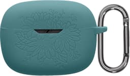 kwmobile case voor draadloze oordopjes geschikt voor JBL Wave Beam / Beam 2 / Wave 200TWS hoes - Siliconen beschermhoes - Gestanst patroon design in blauwgroen — thumbnail 3