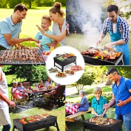 SMH LINE® Opvouwbare Tafel bbq - Houtskoolbarbecue - Draagbaar - 59x22x22cm — thumbnail 4