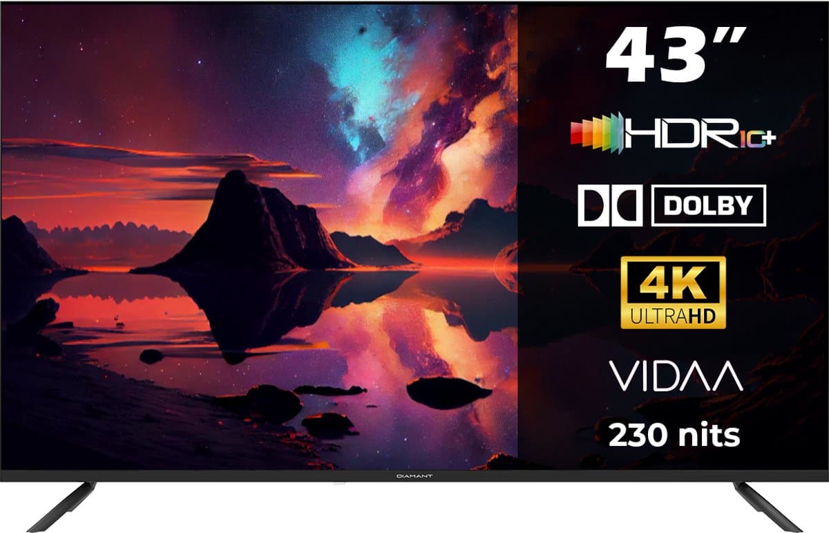 Horizon Smart TV 43 inch - 4K LED Televisie - Diamant Serie ULTRA HD - WiFi - Netflix - Frameless Slim Design — afbeelding 1