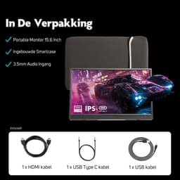 Pora&Co - IPS Portable Game Monitor - Beeldscherm 15.6 Inch - HDMI & USB-C - Full HD - Computerscherm - Draagbare Monitor — thumbnail 3