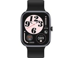 Electrox - Smartwatch met sportfuncties - Smart Horloge - Fitness Tracker - Bluetooth Smartwatch – Full Touchscreen - Bloeddruk & Hartslagmeter - Activity Tracker - Dames en Heren SmartWatch – Stem Assistent - Black T34F