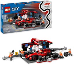 LEGO City - F1 pitstop en pitcrew met Ferrari auto Constructiespeelgoed — thumbnail 2
