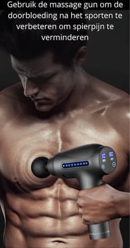 Massage Gun PRO – 6 Kopstukken – Stil – Draagbaar – LED Touch Display – Spiermassage – 30 Snelheden – Triggerpoint Therapie – Oplaadbaar – Inclusief Opbergcase — thumbnail 5