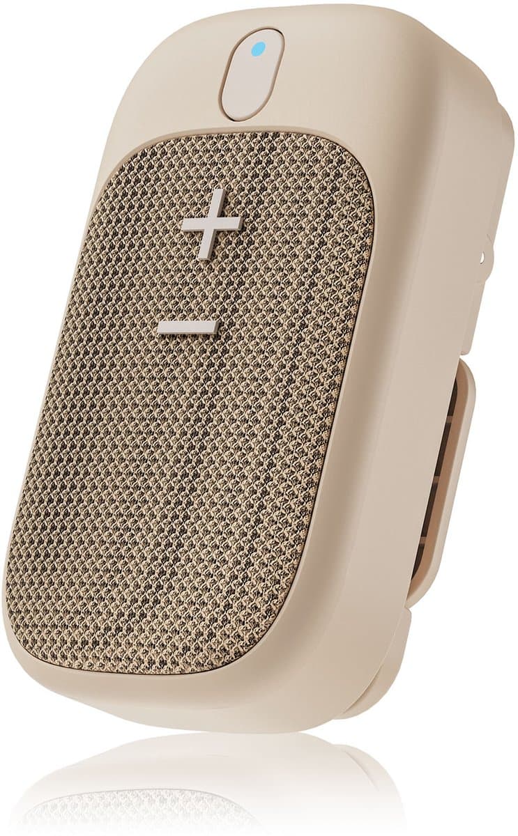 Caliber Draagbare Bluetooth Speaker – Mini Speaker Clip - Handsfree bellen - TWS - Waterdicht - Lichtgewicht - Beige (HPG101BE) — afbeelding 1
