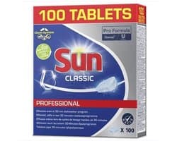 Sun Vaatwastabletten - 100 Stuks - Sun Classic Professional - Pro Formula - Effectief - Werkt Zelfs In Een 30 Minuten Vaatwasprogramma - Vaatwasser - Keuken - Afwas Tabletten