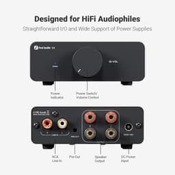 Fosi Audio V3 300W Klasse D Stereo Versterker, Compact Ontwerp met Geavanceerde Warmteafvoer met 48V5A Voeding — thumbnail 5