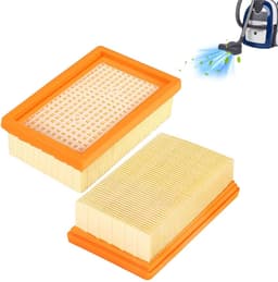 2x Vlakfilter Geschikt voor Kärcher WD4, WD5, WD6, MV4, MV5 en MV6 - Platte Vouwfilters - Stofzuigerfilter - Kärcher 2.863-005.0 - Patroonfilter - Cartridgefilter - Vervangt Originele Filters — thumbnail 1