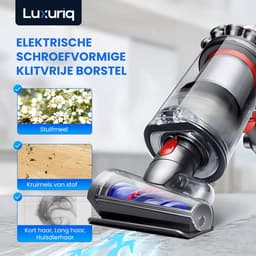 Luxuriq Schroefvormige klitvrije borstel - Antiklitborstel - Geschikt voor Dyson Steelstofzuiger V15 - V11 - V10 - V8 - V7 - Verwijdert Dierenharen, Haren van Mensen en Huisstofmijt - Universele Stofzuigermond — thumbnail 4