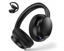 Opvouwbare Koptelefoon Draadloos - Equalizer & Bluetooth 5.4 - Inklapbaar - Over-Ear Headset met Microfoon - 10 Uur Speeltijd - Zwart