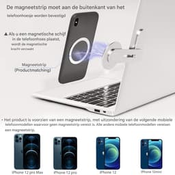 Magnetische Telefoonhouder voor Laptop – Aanpasbare Telefoonmonitor Zijbevestiging – Compatibel met iPhone 13/12 Series – Dun & Opvouwbaar -Zilver — thumbnail 5
