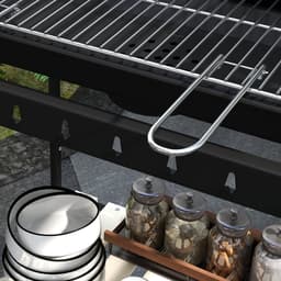 Premie Houtskool barbecue - Grilloppervlak 53x34cm - BBQ voor kamperen, buiten, tuin - Zwart — thumbnail 3