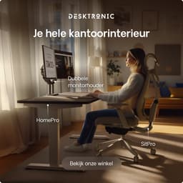 Desktronic HomePro Zit-sta Bureau Elektrisch In Hoogte Verstelbaar, 200x80cm Wit/Zwart, Stille Dubbele Motor, Hoogte 62-126cm — thumbnail 2