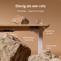 Desktronic HomePro Zit-sta Bureau Elektrisch In Hoogte Verstelbaar, 160x80cm Wit/Eiken, Stille Dubbele Motor, Hoogte 62-126cm — thumbnail 4