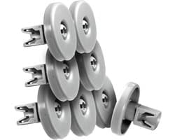 Dparts vaatwasser onderkorf wieltjes - geschikt voor AEG - Zanussi - Electrolux - Ikea - 1 set van 8 stuks - wielset voor rek van afwasmachine - vaatwasmachine