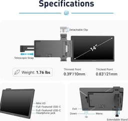 Portable Monitor - Tri Screen - Laptop Uitbreider - Full HD — thumbnail 5