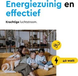 BRASQ Statiefventilator – 40 cm – Zwart - In hoogte verstelbaar – 3 snelheden - 40 Watt — thumbnail 4