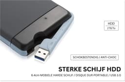 CRLYN® Harde Schijf Extern - Draagbare - 2TB Opslag - Zwart en Blauw — thumbnail 4