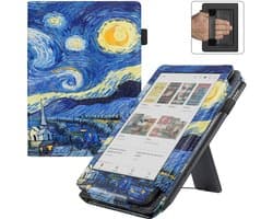 BukkitBow - Beschermhoes geschikt voor Kobo Clara BW - E-reader Cover - Smart Sleep Cover - Sterrennacht Motief - Blauw