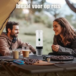 Draagbare koffiemachine - Cuisina Lumina ® - Hoogwaardige kwaliteit - 120 ML - Voor onderweg - Draagbaar koffiezetapparaat - Camping gadget - Oplaadbaar - Verwarmt water - Koffiecups & gemalen koffie - Espresso & Lungo - Wit — thumbnail 5