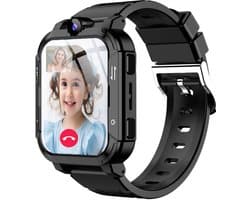 Voltura Smartwatch Kinderen - GPS Horloge Kind Met Simkaart - GPS Tracker - Kinder Smartwatch - Smartwatch Android - 4G - Videobellen - HD Camera - SOS-Knop - Whatsapp en SMS - Elke polsmaat - Nederlands - Incl. Simkaart - Zwart