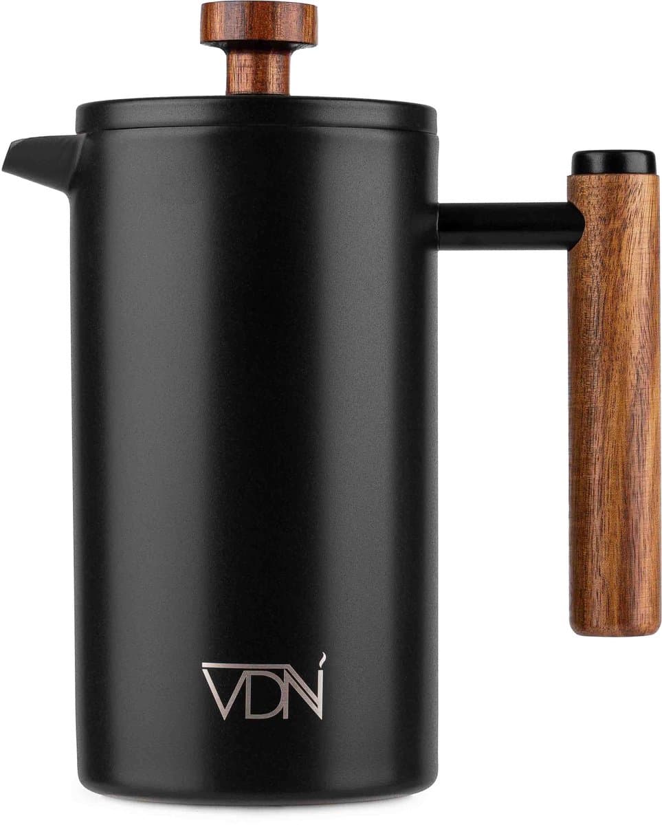 VDN French Press Cafetiere 0.7L - Dubbelwandige RVS Koffiemaker - Koffiepers voor 4-5 Kopjes - Zwart — afbeelding 1