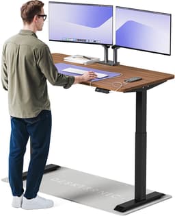 Desktronic HomeOne Zit-sta Bureau Elektrisch In Hoogte Verstelbaar, 140x70cm, Zwart/Notenhout, Stille Dubbele Motor, Hoogte 72-119cm — thumbnail 1