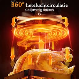 Digitale Airfryer XXL Hetelucht friteuse Sinaopus 8001-9L Grote Capaciteit voor 5 Personen-Snelle Opwarming-12 Voorgeprogrammeerde Functies-eenvoudig te reinigen-LED display — thumbnail 5