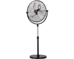 Industriële Staande Ventilator, Diameter 560 mm, Hoogte Verstelbaar van 115-147 cm, met 3 Snelheidsstanden, Ideaal voor Woonkamer, Huis en Kantoor, Zwart
