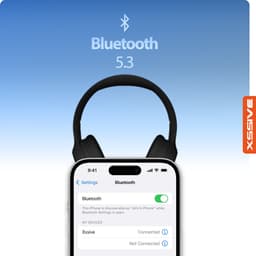 Draadloze Bluetooth Koptelefoon met Bass-Boost Functie - Bluetooth 5.3 - 60 Uur Batterij - Headset met Microfoon Noise Cancelling - Koptelefoon met draad modus - Equalizer App - Zwart — thumbnail 9