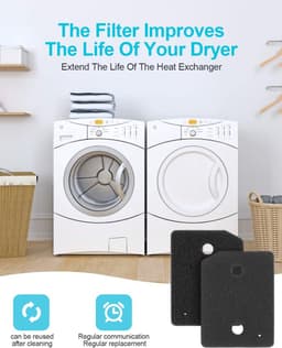 4 Stuks - Vervangend Schuimfilter - Filter Spons Foam van Condensor Wasdroger Alternatief Geschikt voor Droger Miele - voor Miele 9164761 Warmtepompdroger - 20.7 x 15.7 x 3 cm - zwart — thumbnail 6