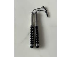 2 Stuks Uitschuifbare Touch Pen / Touchstift / Universeel / Compacte Stylus Pen / Touchscreen Pen / Tablet & Telefoon Touch Stift - Zwart