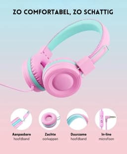 Intelectro Kinderheadset - Een Veilige en Krachtige Luisterervaring voor Kinderen! - Gehoorbescherming - Immersieve Geluidskwaliteit - Opvouwbaar - Verstelbare Hoofdband - Roze - Levering Sneller dan Aangegeven! — thumbnail 3