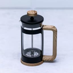 KLAUSBERG French Press 350 ml - Zwarte Cafetière met Houtlook - Glazen Koffiezetter voor Koffie en Thee - Roestvrijstalen Filter - Model KB-7679 — thumbnail 3