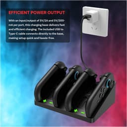 Oplaadstation voor Nintendo Switch 2 van MMOBIEL – Compacte Laadbasis voor 4 Joy-Con Controllers (2 Sets) met LED Laadstatus – Opslag voor 4 Spelkaarten – Accessoires Opbergmogelijkheid voor NS2 — thumbnail 4