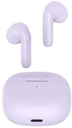 pocobob® GO 2 - draadloze oordopjes - Light Purple oordopjes - Semi in-ear - Met ENC microfoon - Half in-ear Bluetooth oortjes — thumbnail 2