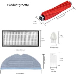Stofzuigerrobot accessoireset - geschikt voor Roborock S7/T7S Plus - Set met borstels & filters — thumbnail 4
