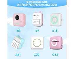 5 Rollen Sticker Pocket Printer Papier - Voor Mini Printer - Thermisch Papier Mini Printer - Navulling Mini Printer - Navulling Pocket Printer