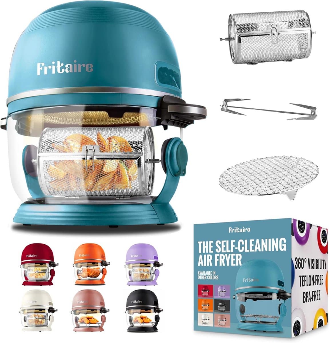 Gezonde Contactloze Airfryer 5L met Glazen Pan en 360 Graden Zicht — afbeelding 1