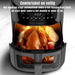 RVV® Airfryer XXL - Mini-oven - Heteluchtfriteuse - 9L - 8 Programma's — thumbnail 2