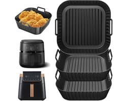 3 stuks 4,7L-6,2L Airfryer siliconenvorm accessoires voor Philips Essentia XL Airfryer 6,2L HD9270/2000 Series NA230, COSORI Turboblaze CAF-DC601, Ninja 6,2L heteluchtfriteuse AF180EUCP AF140EU inzet